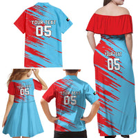 Custom Kuwait Cricket Family Matching Off Shoulder Maxi Dress and Hawaiian Shirt Unique Style LT05 - Wonder Print Shop