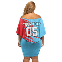 Custom Kuwait Cricket Family Matching Off Shoulder Short Dress and Hawaiian Shirt Unique Style LT05 - Wonder Print Shop