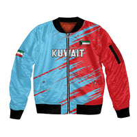 Custom Kuwait Cricket Sleeve Zip Bomber Jacket Unique Style LT05 - Wonder Print Shop