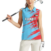 Custom Kuwait Cricket Women Sleeveless Polo Shirt Unique Style LT05 - Wonder Print Shop