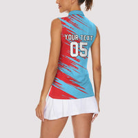 Custom Kuwait Cricket Women Sleeveless Polo Shirt Unique Style LT05 - Wonder Print Shop