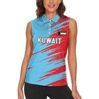 Custom Kuwait Cricket Women Sleeveless Polo Shirt Unique Style LT05 - Wonder Print Shop
