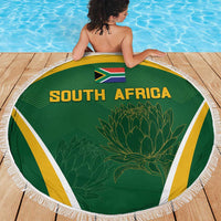 South Africa Cricket Beach Blanket Go Champions Protea Pattern LT05 - Wonder Print Shop