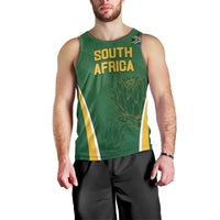 Custom South Africa Cricket Men Tank Top Go Champions Protea Pattern LT05 - Wonder Print Shop