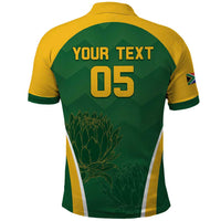Custom South Africa Cricket Polo Shirt Go Champions Protea Pattern LT05 - Wonder Print Shop
