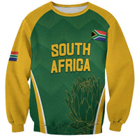 Custom South Africa Cricket Sweatshirt Go Champions Protea Pattern LT05 - Wonder Print Shop