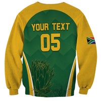 Custom South Africa Cricket Sweatshirt Go Champions Protea Pattern LT05 - Wonder Print Shop