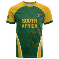 Custom South Africa Cricket T Shirt Go Champions Protea Pattern LT05 - Wonder Print Shop