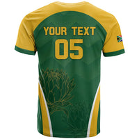 Custom South Africa Cricket T Shirt Go Champions Protea Pattern LT05 - Wonder Print Shop
