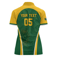 Custom South Africa Cricket Women Polo Shirt Go Champions Protea Pattern LT05 - Wonder Print Shop