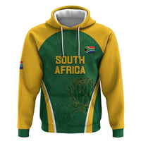 Custom South Africa Cricket Zip Hoodie Go Champions Protea Pattern LT05 - Wonder Print Shop