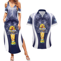 Custom Scotland Football 2026 Couples Matching Summer Maxi Dress and Hawaiian Shirt Scotland On Tour Trophy Style - Wonder Print Shop