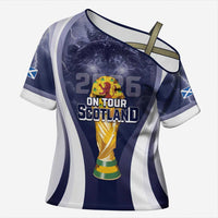 Custom Scotland Football 2026 Cross Shoulder Shirt Scotland On Tour Trophy Style - Wonder Print Shop