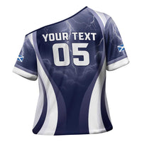 Custom Scotland Football 2026 Cross Shoulder Shirt Scotland On Tour Trophy Style - Wonder Print Shop