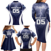 Custom Scotland Football 2026 Family Matching Long Sleeve Bodycon Dress and Hawaiian Shirt Scotland On Tour Trophy Style - Wonder Print Shop