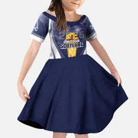 Custom Scotland Football 2026 Family Matching Short Sleeve Bodycon Dress and Hawaiian Shirt Scotland On Tour Trophy Style - Wonder Print Shop