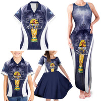 Custom Scotland Football 2026 Family Matching Tank Maxi Dress and Hawaiian Shirt Scotland On Tour Trophy Style - Wonder Print Shop