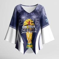 Custom Scotland Football 2026 Kimono Sleeve Blouse Scotland On Tour Trophy Style - Wonder Print Shop