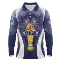 Custom Scotland Football 2026 Long Sleeve Polo Shirt Scotland On Tour Trophy Style - Wonder Print Shop