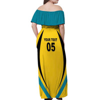 Custom Bahamas Football Off Shoulder Maxi Dress Go Champions Baha Boyz