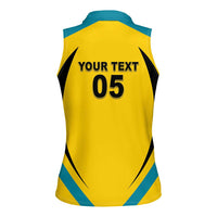 Custom Bahamas Football Women Sleeveless Polo Shirt Go Champions Baha Boyz