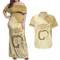 Gulf Of Mexico Estd 1672 Couples Matching Off Shoulder Maxi Dress and Hawaiian Shirt Vintage Style