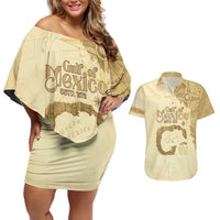 Gulf Of Mexico Estd 1672 Couples Matching Off Shoulder Short Dress and Hawaiian Shirt Vintage Style