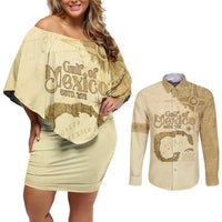 Gulf Of Mexico Estd 1672 Couples Matching Off Shoulder Short Dress and Long Sleeve Button Shirt Vintage Style