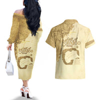 Gulf Of Mexico Estd 1672 Couples Matching Off The Shoulder Long Sleeve Dress and Hawaiian Shirt Vintage Style