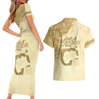 Gulf Of Mexico Estd 1672 Couples Matching Short Sleeve Bodycon Dress and Hawaiian Shirt Vintage Style