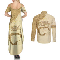 Gulf Of Mexico Estd 1672 Couples Matching Summer Maxi Dress and Long Sleeve Button Shirt Vintage Style