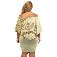 Gulf Of Mexico Estd 1672 Family Matching Off Shoulder Short Dress and Hawaiian Shirt Vintage Style
