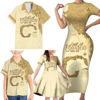 Gulf Of Mexico Estd 1672 Family Matching Short Sleeve Bodycon Dress and Hawaiian Shirt Vintage Style