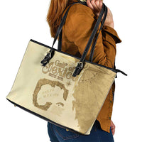 Gulf Of Mexico Estd 1672 Leather Tote Bag Vintage Style