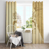 Gulf Of Mexico Estd 1672 Window Curtain Vintage Style