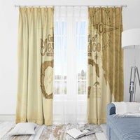 Gulf Of Mexico Estd 1672 Window Curtain Vintage Style