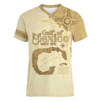 Gulf Of Mexico Estd 1672 Women V-Neck T-Shirt Vintage Style