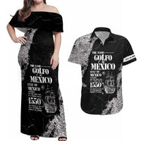 Golfo De Mexico Couples Matching Off Shoulder Maxi Dress and Hawaiian Shirt Est. Since 1550 And Forever