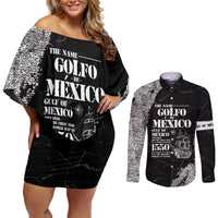 Golfo De Mexico Couples Matching Off Shoulder Short Dress and Long Sleeve Button Shirt Est. Since 1550 And Forever