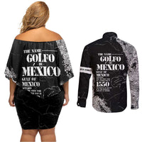 Golfo De Mexico Couples Matching Off Shoulder Short Dress and Long Sleeve Button Shirt Est. Since 1550 And Forever