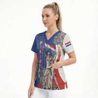 Paraguay Independence Day Scrub Top The Heart Of South America