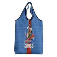 DR Congo Independence Day Grocery Bag Leopard Pattern With Coat Of Arms
