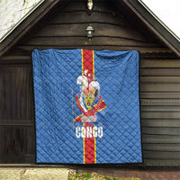 DR Congo Independence Day Quilt Leopard Pattern With Coat Of Arms