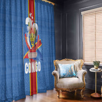 DR Congo Independence Day Window Curtain Leopard Pattern With Coat Of Arms
