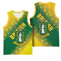 British Virgin Islands Basketball Jersey Coat Of Arms Plumeria Gradient Art