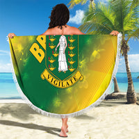 British Virgin Islands Beach Blanket Coat Of Arms Plumeria Gradient Art