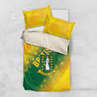 British Virgin Islands Bedding Set Coat Of Arms Plumeria Gradient Art