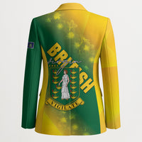 British Virgin Islands Blazer Coat Of Arms Plumeria Gradient Art