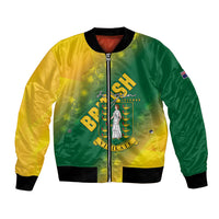 British Virgin Islands Bomber Jacket Coat Of Arms Plumeria Gradient Art