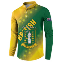 British Virgin Islands Button Sweatshirt Coat Of Arms Plumeria Gradient Art